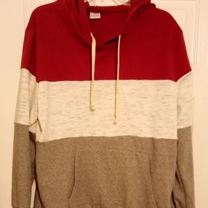 Womens red gray and white hoodie, 3x